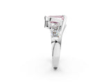 White gold Bezel Set Fancy Pink Emerald Cut Diamond Split Shank Ring_26
