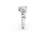 White gold Bezel Set Fancy Pink Emerald Cut Diamond Split Shank Ring_2