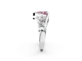White gold Bezel Set Fancy Pink Heart Cut Diamond Split Shank Ring_37
