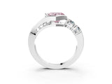 White gold Bezel Set Fancy Pink Heart Cut Diamond Split Shank Ring_38
