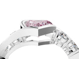 White gold Bezel Set Fancy Pink Heart Cut Diamond Split Shank Ring_52