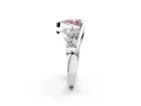 White gold Bezel Set Fancy Pink Heart Cut Diamond Split Shank Ring_63