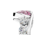 White gold Bezel Set Fancy Pink Heart Cut Diamond Split Shank Ring_66