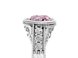 White gold Bezel Set Fancy Pink Heart  Diamond Milgrain Pave Engagement Ring_38
