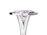 White gold Bezel Set Fancy Pink Marquise  Cut Solitaire Ring with Tapered Band 1