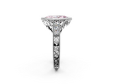 White gold Bezel Set Fancy Pink Marquise  Diamond Milgrain Pave Engagement Ring_36