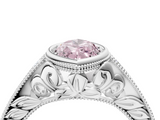 White gold Bezel Set Fancy Pink Marquise  Diamond Milgrain Pave Engagement Ring_37