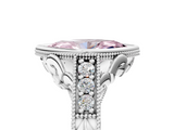White gold Bezel Set Fancy Pink Marquise  Diamond Milgrain Pave Engagement Ring_39