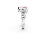 White gold Bezel Set Fancy Pink Oval Cut Diamond Split Shank Ring_38