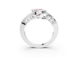 White gold Bezel Set Fancy Pink Oval Cut Diamond Split Shank Ring_39