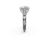 White gold Bezel Set Fancy Pink Oval  Diamond Milgrain Pave Engagement Ring_34