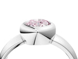 White gold Bezel Set Fancy Pink Oval  Solitaire Ring with Wide Band 5