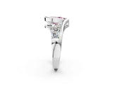 White gold Bezel Set Fancy Pink Pear Cut Diamond Split Shank Ring_49