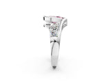 White gold Bezel Set Fancy Pink Pear Cut Diamond Split Shank Ring_63