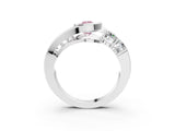 White gold Bezel Set Fancy Pink Pear Cut Diamond Split Shank Ring_64