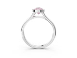 White gold Bezel Set Fancy Pink Pear  Cut Solitaire Ring with Tapered Band 3