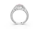 White gold Bezel Set Fancy Pink Pear  Diamond Milgrain Pave Engagement Ring_36