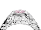White gold Bezel Set Fancy Pink Pear  Diamond Milgrain Pave Engagement Ring_37