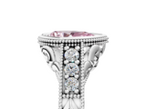 White gold Bezel Set Fancy Pink Pear  Diamond Milgrain Pave Engagement Ring_38