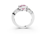 White gold Bezel Set Fancy Pink Princess Cut Diamond Split Shank Ring_51