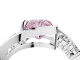 White gold Bezel Set Fancy Pink Princess Cut Diamond Split Shank Ring_52