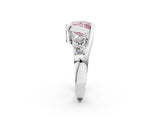 White gold Bezel Set Fancy Pink Princess Cut Diamond Split Shank Ring_62