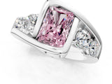 White gold Bezel Set Fancy Pink Radiant Cut Diamond Split Shank Ring_47