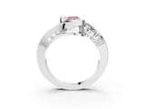 White gold Bezel Set Fancy Pink Radiant Cut Diamond Split Shank Ring_49