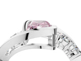 White gold Bezel Set Fancy Pink Radiant Cut Diamond Split Shank Ring_52