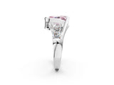 White gold Bezel Set Fancy Pink Radiant Cut Diamond Split Shank Ring_62