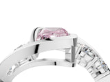 White gold Bezel Set Fancy Pink Radiant Cut Diamond Split Shank Ring_64