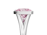 White gold Bezel Set Fancy Pink Radiant  Cut Solitaire Ring with Tapered Band 5