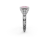 White gold Bezel Set Fancy Pink Radiant  Diamond Milgrain Pave Engagement Ring_29