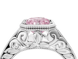White gold Bezel Set Fancy Pink Radiant  Diamond Milgrain Pave Engagement Ring_32