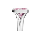 White gold Bezel Set Fancy Pink Radiant  Solitaire Diamond Ring with Smooth Band 5