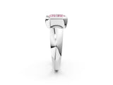 White gold Bezel Set Fancy Pink Radiant  Solitaire Ring with Wide Band 2