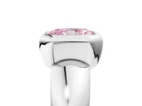 White gold Bezel Set Fancy Pink Radiant  Solitaire Ring with Wide Band 5