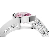 White gold Bezel Set Fancy Pink Round Cut Diamond Split Shank Ring_4