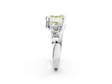 White gold Bezel Set Fancy Yellow Asscher Cut Diamond Split Shank Ring_38