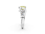 White gold Bezel Set Fancy Yellow Cushion Cut Diamond Split Shank Ring_26