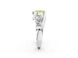 White gold Bezel Set Fancy Yellow Cushion Cut Diamond Split Shank Ring_38