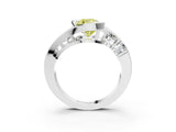 White gold Bezel Set Fancy Yellow Cushion Cut Diamond Split Shank Ring_39