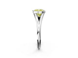White gold Bezel Set Fancy Yellow Cushion  Cut Solitaire Ring with Tapered Band 2
