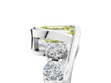 White gold Bezel Set Fancy Yellow Emerald Cut Diamond Split Shank Ring_5