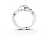White gold Bezel Set Fancy Yellow Heart Cut Diamond Split Shank Ring_33