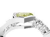 White gold Bezel Set Fancy Yellow Heart Cut Diamond Split Shank Ring_40