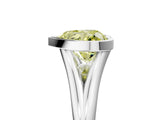 White gold Bezel Set Fancy Yellow Heart  Cut Solitaire Ring with Tapered Band 5