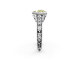 White gold Bezel Set Fancy Yellow Heart  Diamond Milgrain Pave Engagement Ring_30