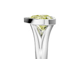 White gold Bezel Set Fancy Yellow Heart  Solitaire Diamond Ring with Smooth Band 5