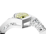 White gold Bezel Set Fancy Yellow Marquise Cut Diamond Split Shank Ring_56